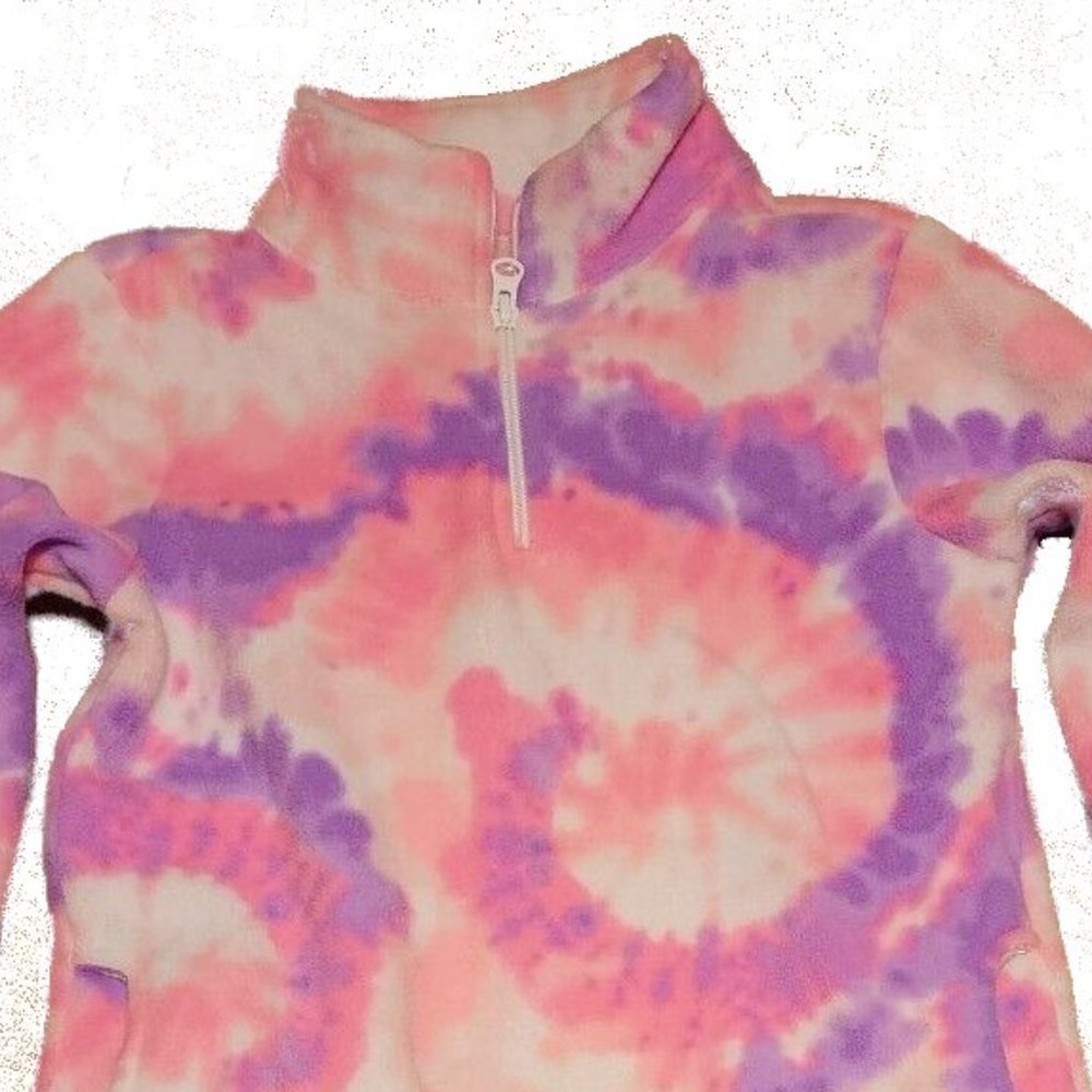 3 FOR $15 - Children's Place 3/4 Zip Pink & Purple Tie Dye Fleece Pullover - NWT